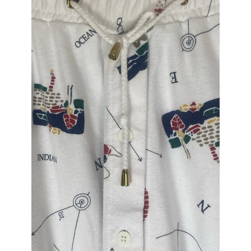 90s White Stag Nautical Midi Skirt Coquette Coastal Grandma Medium Novelty VTG